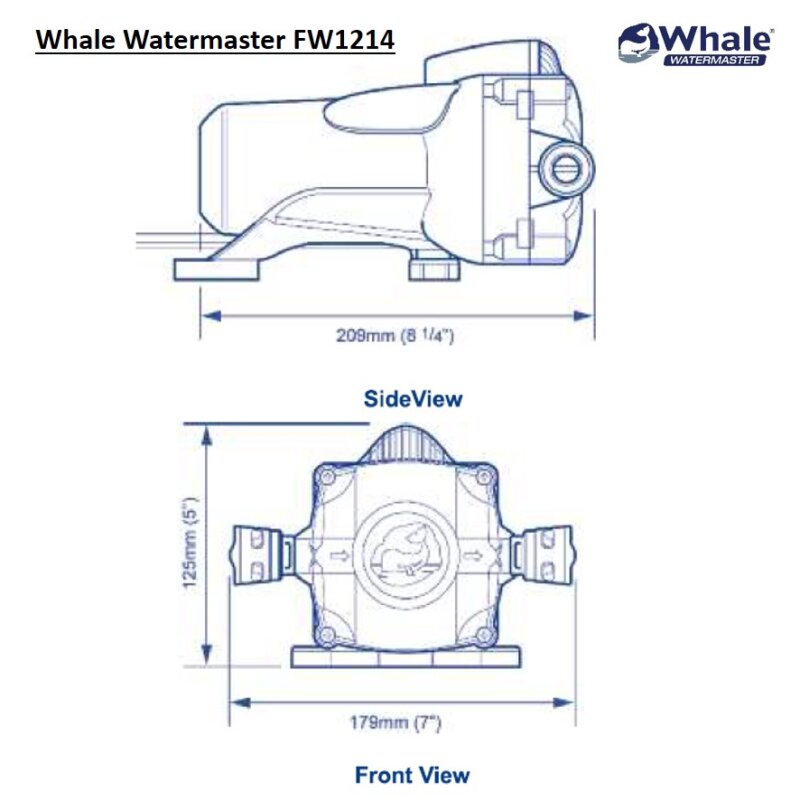 Купить Whale FW1214 Watermaster Water Pressure Pump, 11,5 LPM, 2 bar, 12V 7ft.ru в интернет магазине Семь Футов