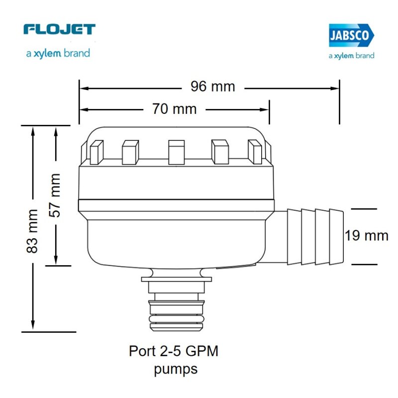 Купить Jabsco 46200-0010 Pumpgard Strainer, 20 MESH (грубый фильтр), штекерный порт для насоса (м) x 19 мм шланговое соединение, 90° 7ft.ru в интернет магазине Семь Футов