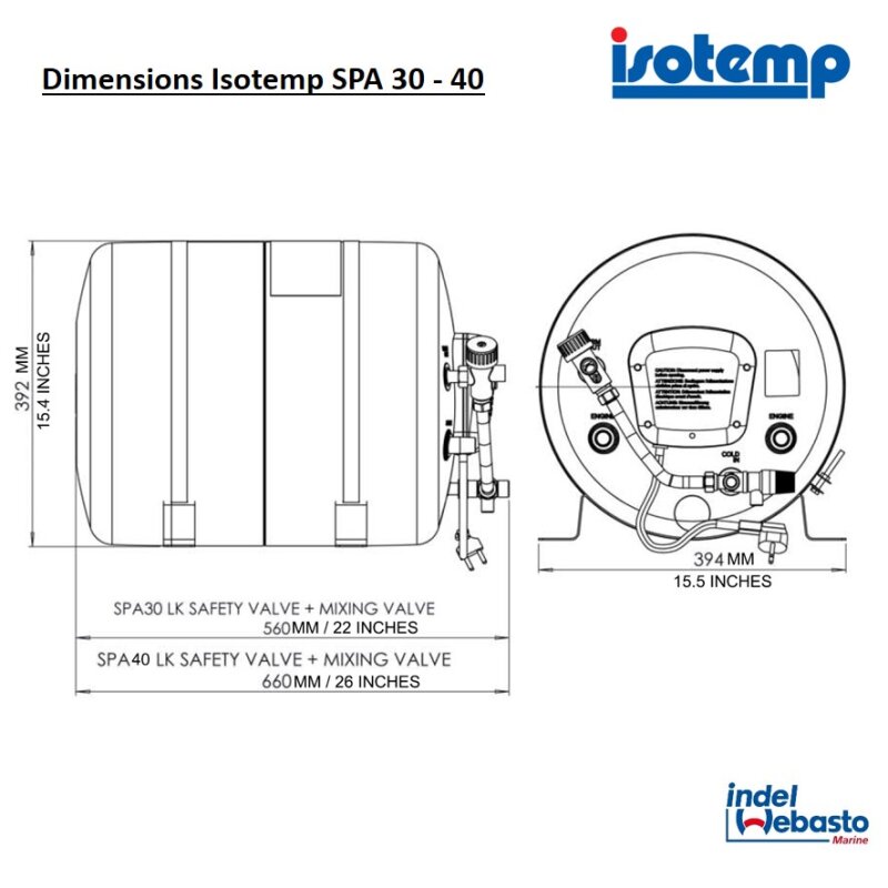 Купить Isotemp 6P40B1SPA0003 Spa 40 Водонагреватель + Смесительный клапан 230В/1200Вт 7ft.ru в интернет магазине Семь Футов