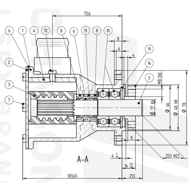 Купить Johnson Pump 10-24654-01 Bronze Impeller Pump F7B-903, flange-mounted, 32mm (1-1/4") hose ports, 2/3, MC97 7ft.ru в интернет магазине Семь Футов