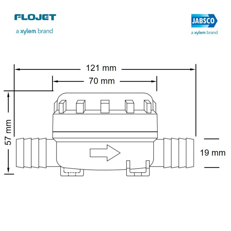 Купить Jabsco 46400-0000 Насосный встроенный фильтр, 40 MESH (тонкий фильтр), 19 мм 7ft.ru в интернет магазине Семь Футов