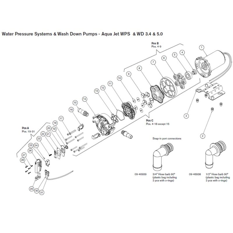 Купить Johnson Pump 09-46782-03 Полный комплект насоса WD 3.4 и 5.0 7ft.ru в интернет магазине Семь Футов