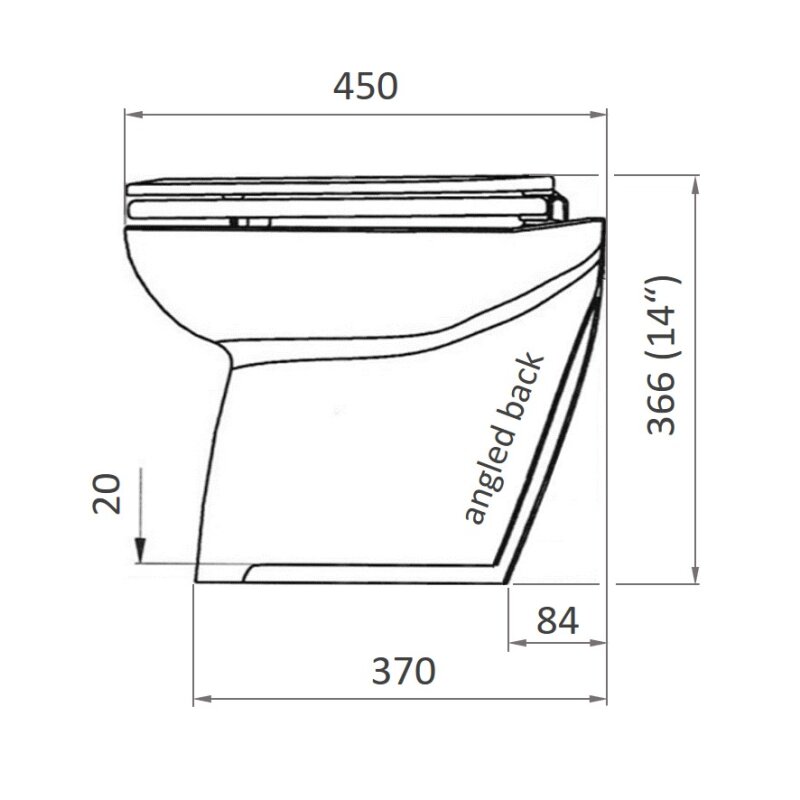 Купить Jabsco 58060-1024 Deluxe Flush WC with Solenoid Valve, 14" with angled back, 24V 7ft.ru в интернет магазине Семь Футов