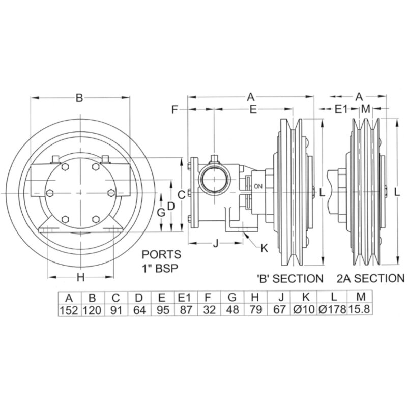 Купить Jabsco 50080-2201 Бронзовый крыльчатый насос, на ножном креплении, размер 080, 12В муфта, шкив 1B, 1" BSP, NEO 7ft.ru в интернет магазине Семь Футов