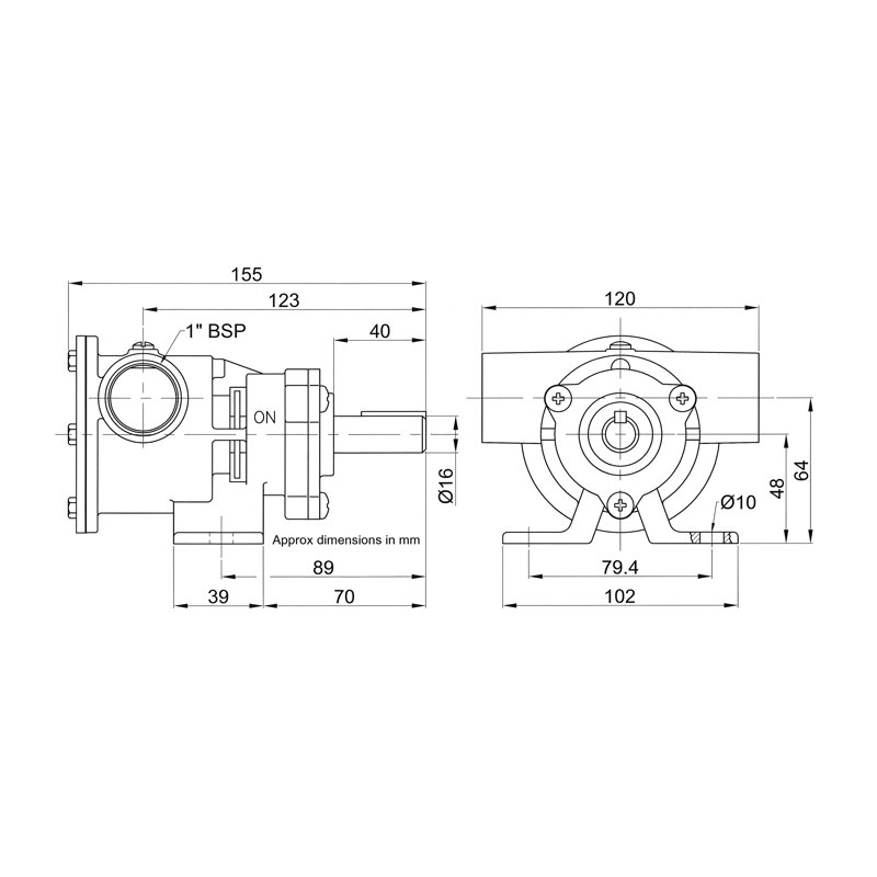 Купить Jabsco 52080-2021 Бронзовый насос, с ножным креплением, BG 080, 25 мм (1") BSP резьбовые порты, 1/1, высокое давление NEO 7ft.ru в интернет магазине Семь Футов