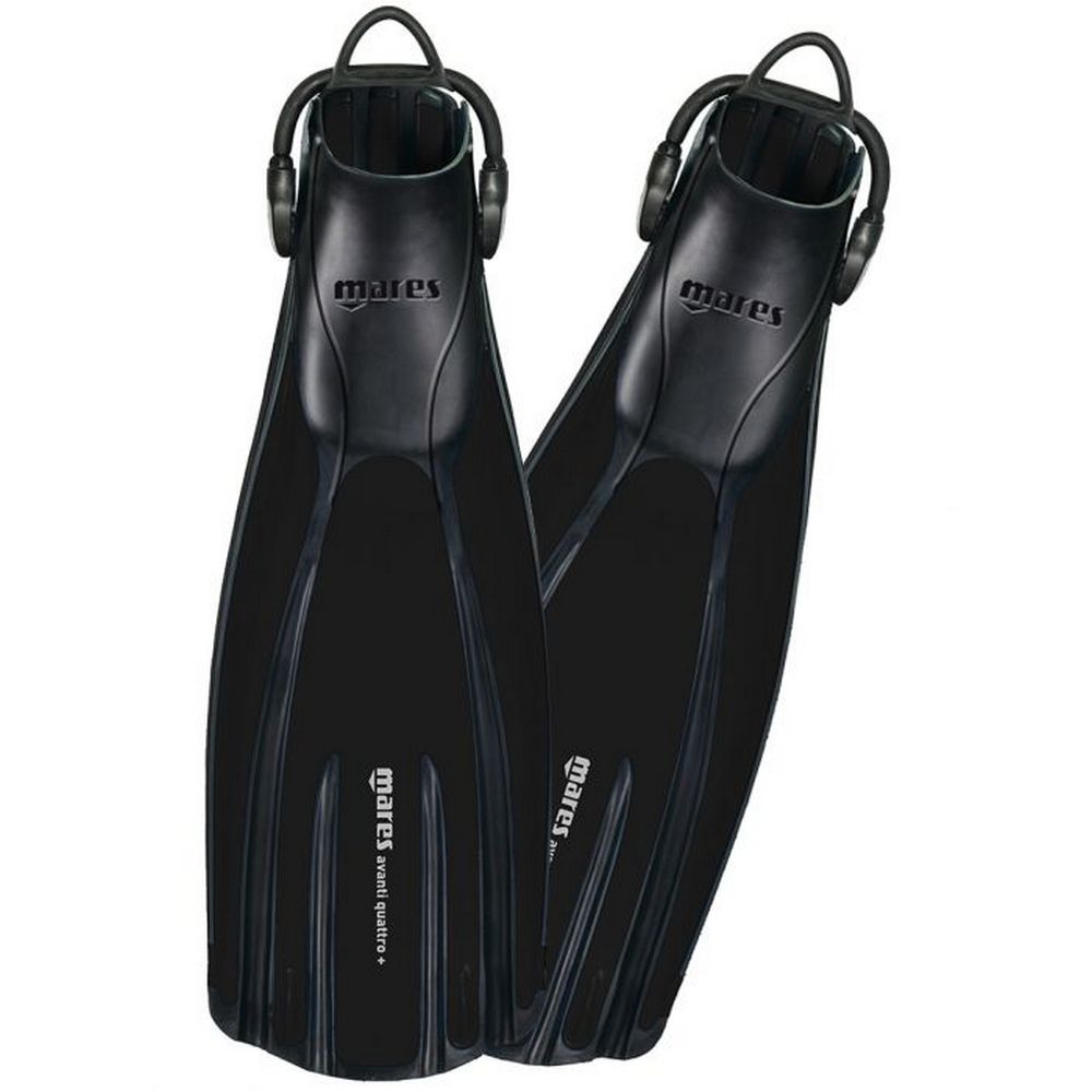 Ласты с открытой пяткой и резиновым ремешком Mares Avanti Quattro+ 410003 размер 44-46 черный