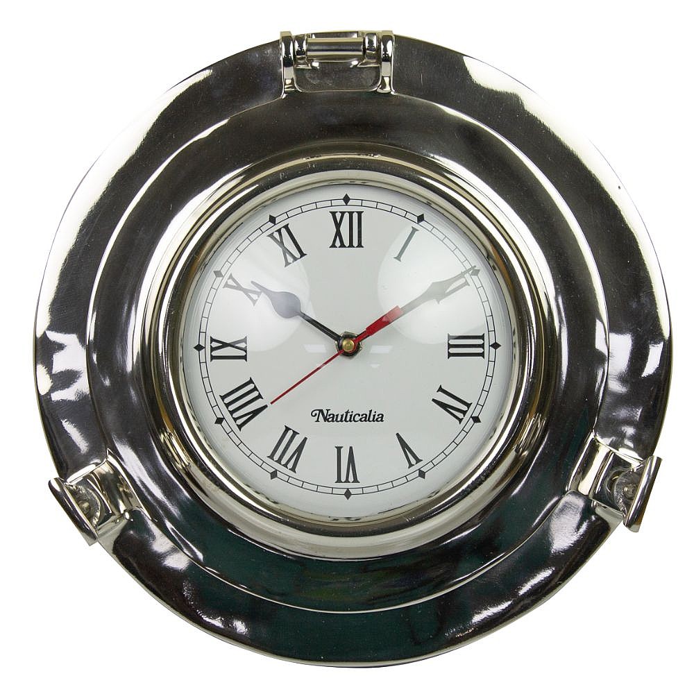 Часы в иллюминаторе Nauticalia 5228 280мм из латуни и алюминия