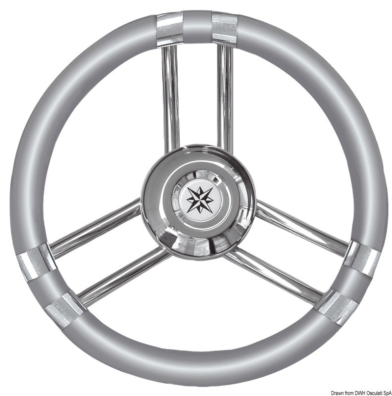 Купить C soft polyurethane steering wheel gray/SS 350 mm, 45.137.02 7ft.ru в интернет магазине Семь Футов