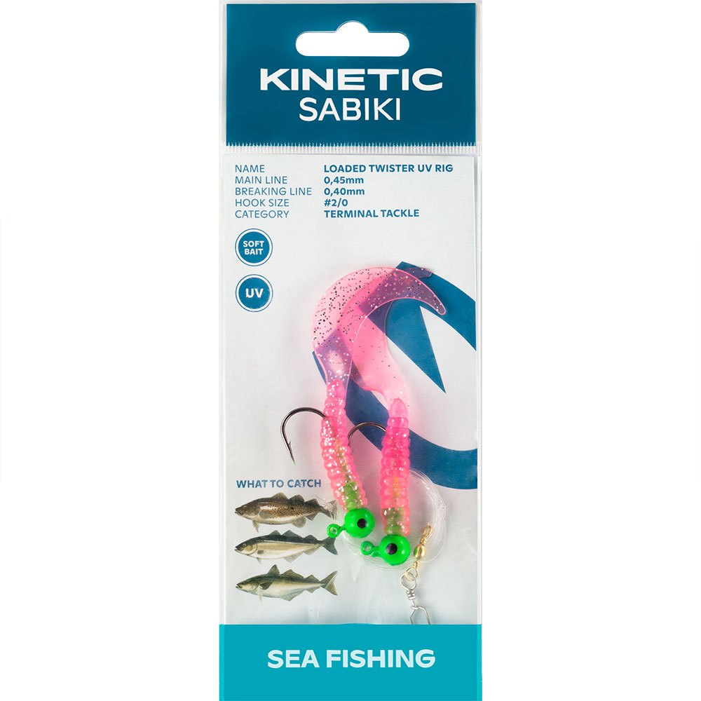 Kinetic F126-223-043 Sabiki Loaded Twister UV Рыболовное Перо Фиолетовый Red / Glitter