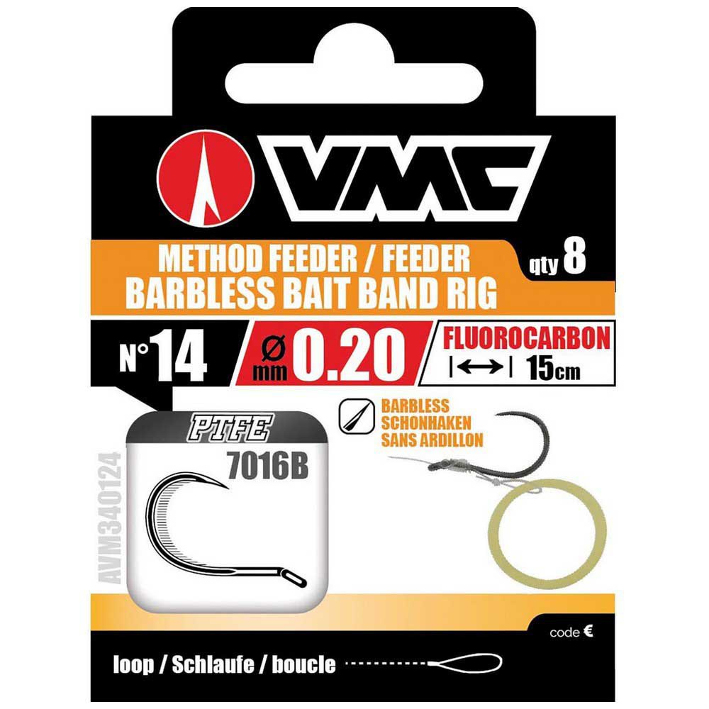 VMC AVM340122 Feeder Bait Band 7016BNT Связанные Крючки 0.200 Mm Черный Black 10 