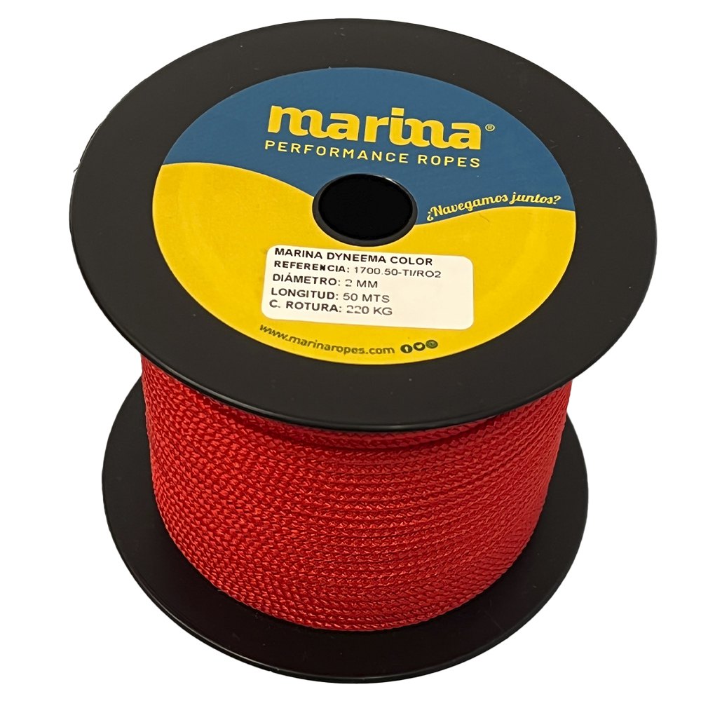 Marina performance ropes 1700.50/RO1 Marina Dyneema Color 50 m Веревка Бесцветный Red 1 mm 