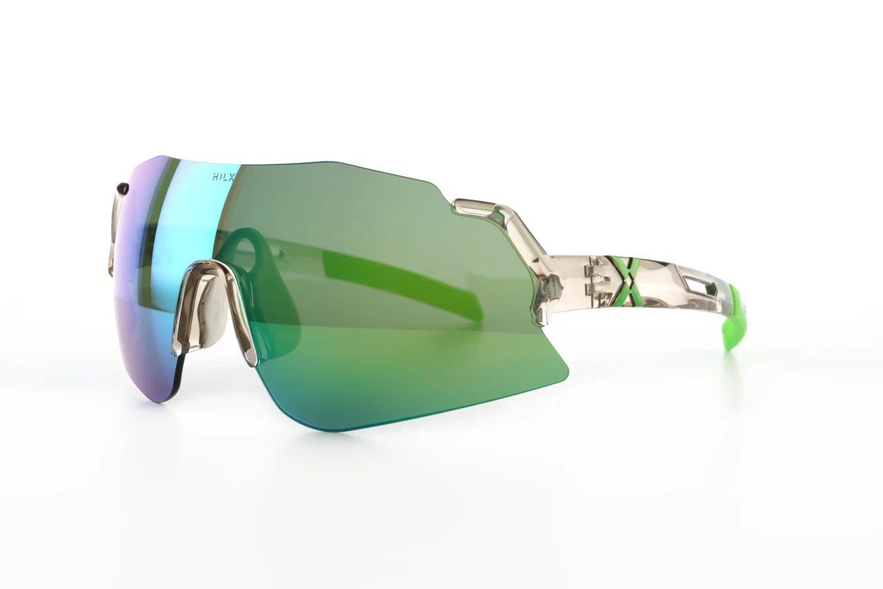 Купить Спортивные очки с диоптриями HILX Savage 2.0 Shiny Crystal Grey Green / Green Mirror Lens, rx-562/hsa05408-sv5gn14 7ft.ru в интернет магазине Семь Футов