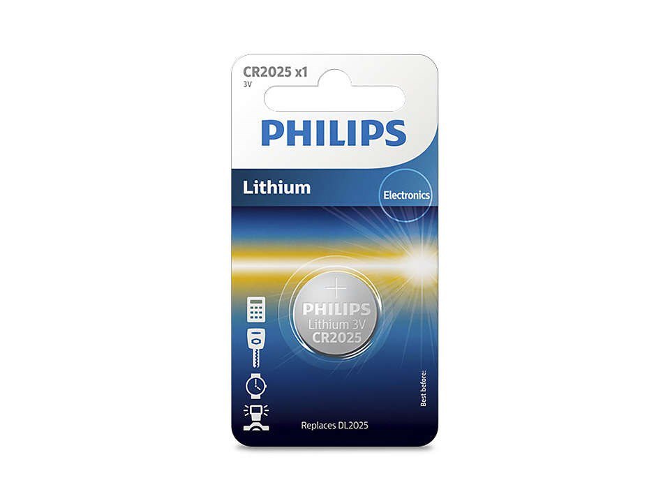 Philips Литиевые батареи Cr2025 3V Pack 1 Черный