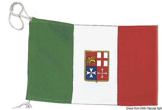 Купить Флаг Италии с гербом Торгового Флота из плотного полиэфирного флагдука 60 х 90 см, Osculati 35.453.05 7ft.ru в интернет магазине Семь Футов