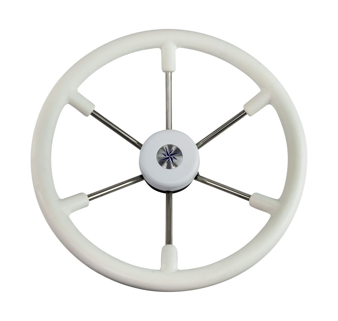Рулевое колесо LEADER TANEGUM белый обод серебряные спицы д. 400 мм Volanti Luisi VN7400-08