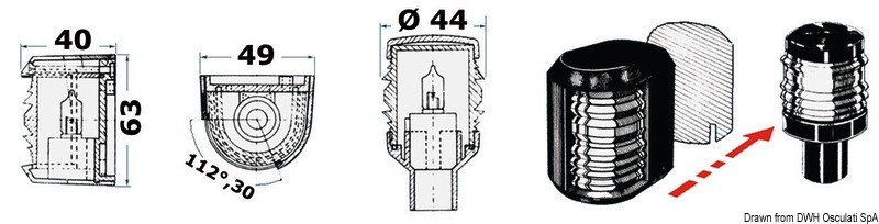 Купить Топовый огонь Utility Compact белый 225° 12 В 5 Вт в чёрном корпусе для судов до 12 м, Osculati 11.412.03 7ft.ru в интернет магазине Семь Футов