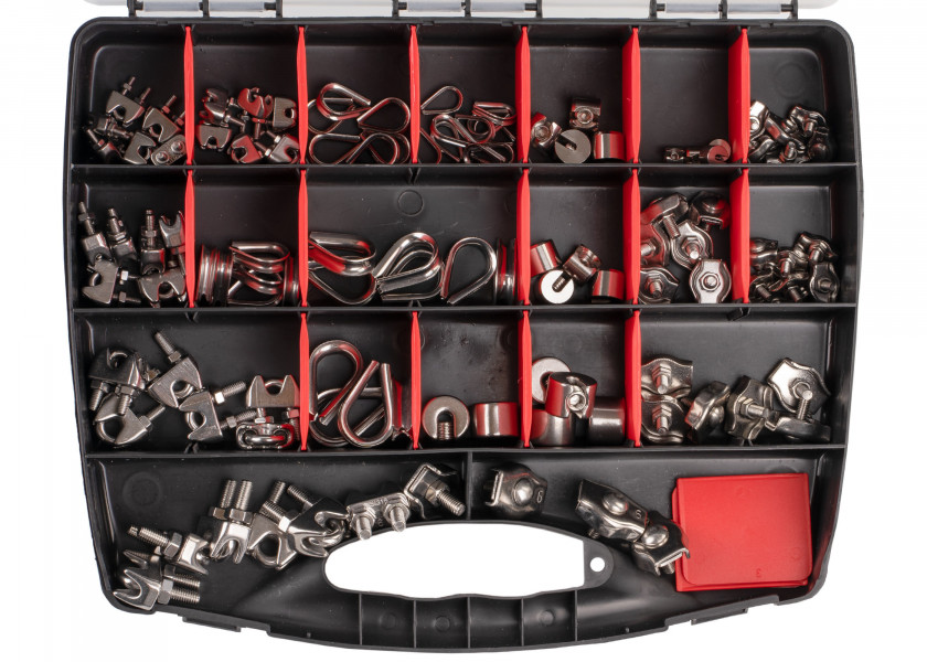 Купить WASI Wire Rope Accessories Assortment Case / 110 pieces / V4A 70480-bvs 7ft.ru в интернет магазине Семь Футов