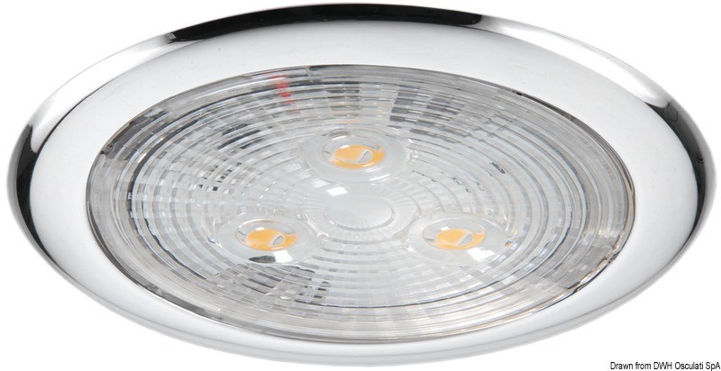 Купить Накладной LED светильник 12В 1.86Вт 35Лм накладка из нержавеющей стали, Osculati 13.179.59 7ft.ru в интернет магазине Семь Футов