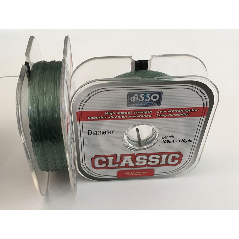 ASSO 8053736491910 Classic 100 M Монофиламент Серебристый Green 0.250 mm