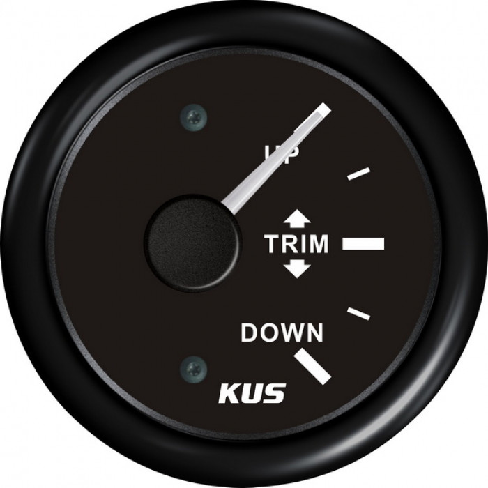 Указатель трима для подвесного мотора KUS BB KY09228 Ø52мм 12/24В IP67 10-160Ом UP-TRIM-DOWN чёрный/чёрный