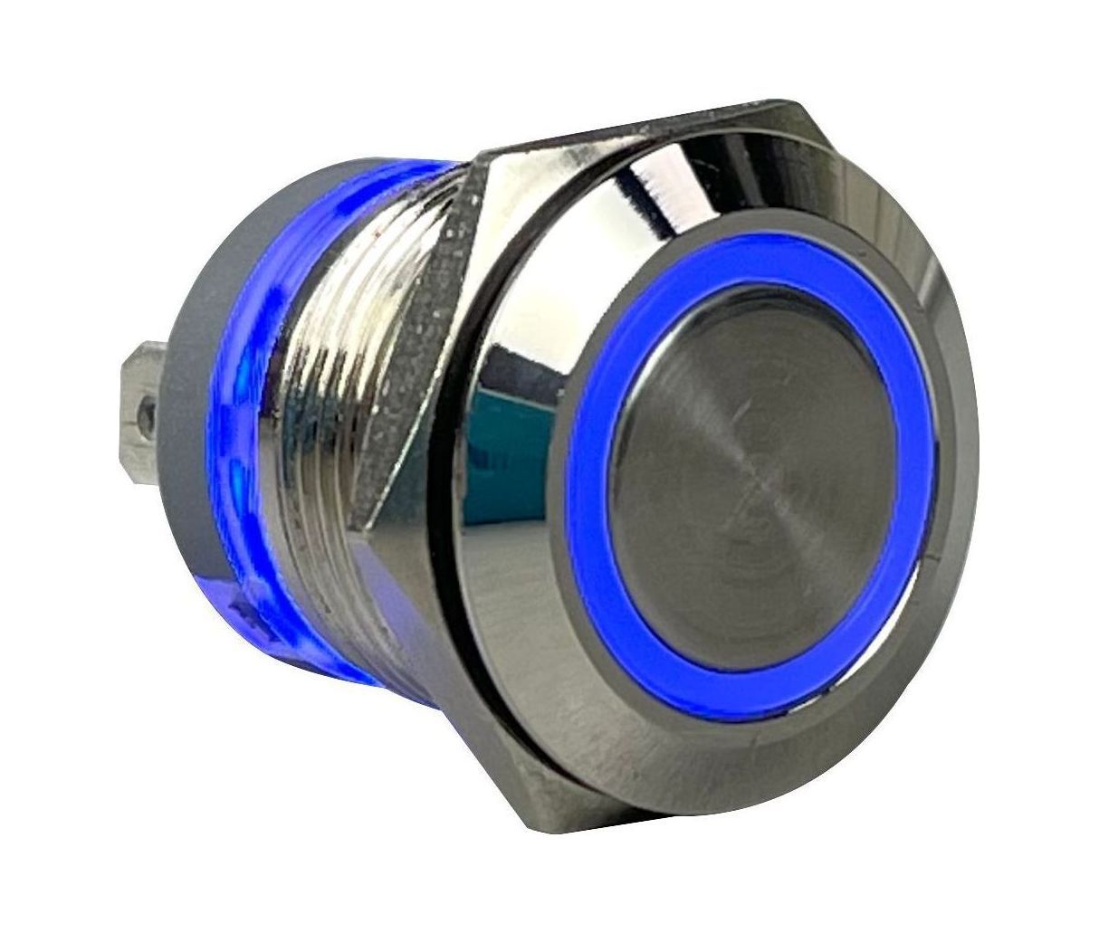 Купить Кнопка без фиксации, подсветка синяя, 12 В, д.19 мм, Marine Rocket MRBB00005 7ft.ru в интернет магазине Семь Футов