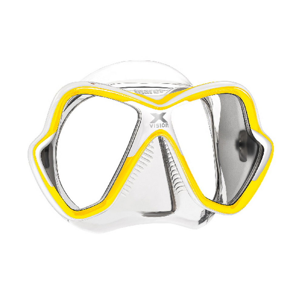 Маска для плавания двухлинзовая для взрослых Mares X-Vision 411053 прозрачный/бело-желтый