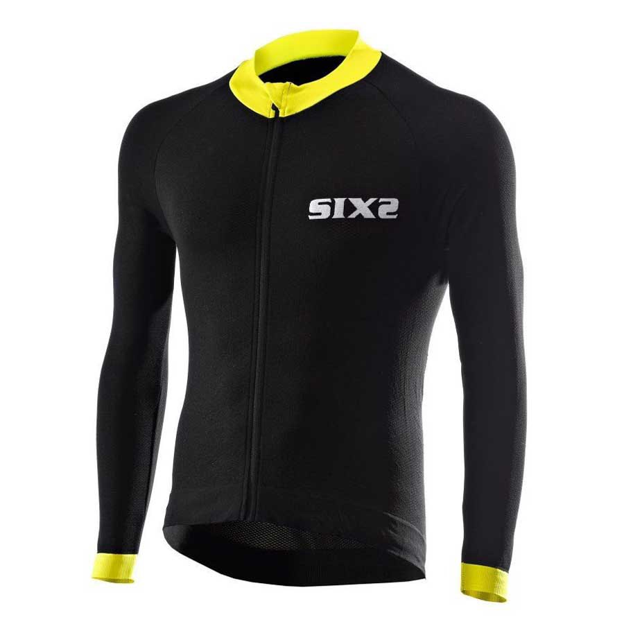 Sixs BK4S--L-TOUR Компрессионная футболка с длинным рукавом BIKE4 STRIPES Черный Yellow Tour L