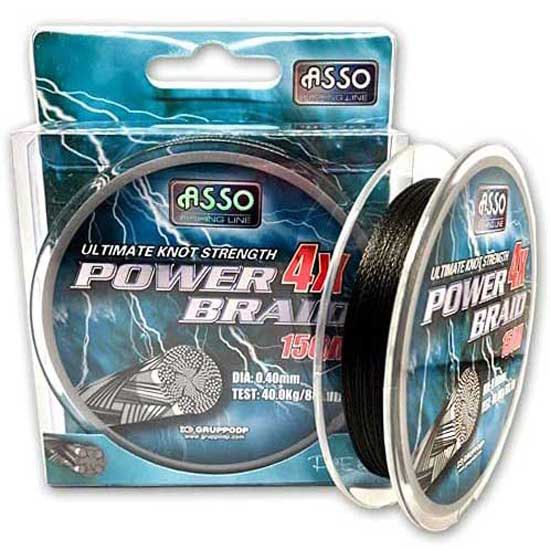 ASSO 8053736492511 Power 4X 150 m Плетеный  Black 0.180 mm