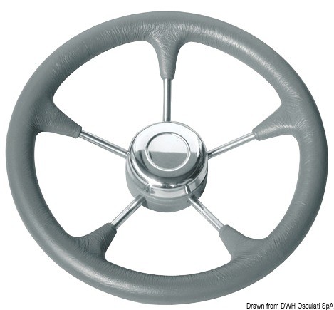 Купить Polyurethane steer. wheel SS spokes Ø 280 mm grey, 45.127.02 7ft.ru в интернет магазине Семь Футов