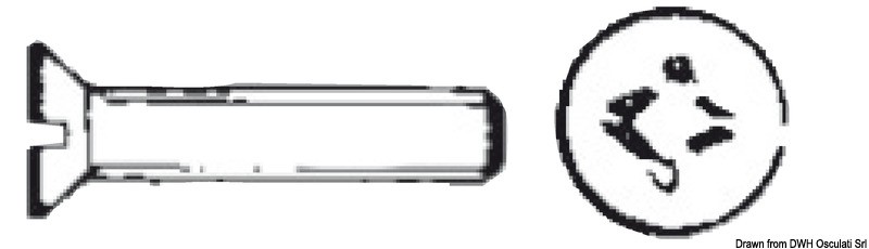 Купить Винт с потайной головкой и крестовым шлицом UNI 6109 DIN 965 4 x 20 мм, Osculati A4-965-04X020 7ft.ru в интернет магазине Семь Футов
