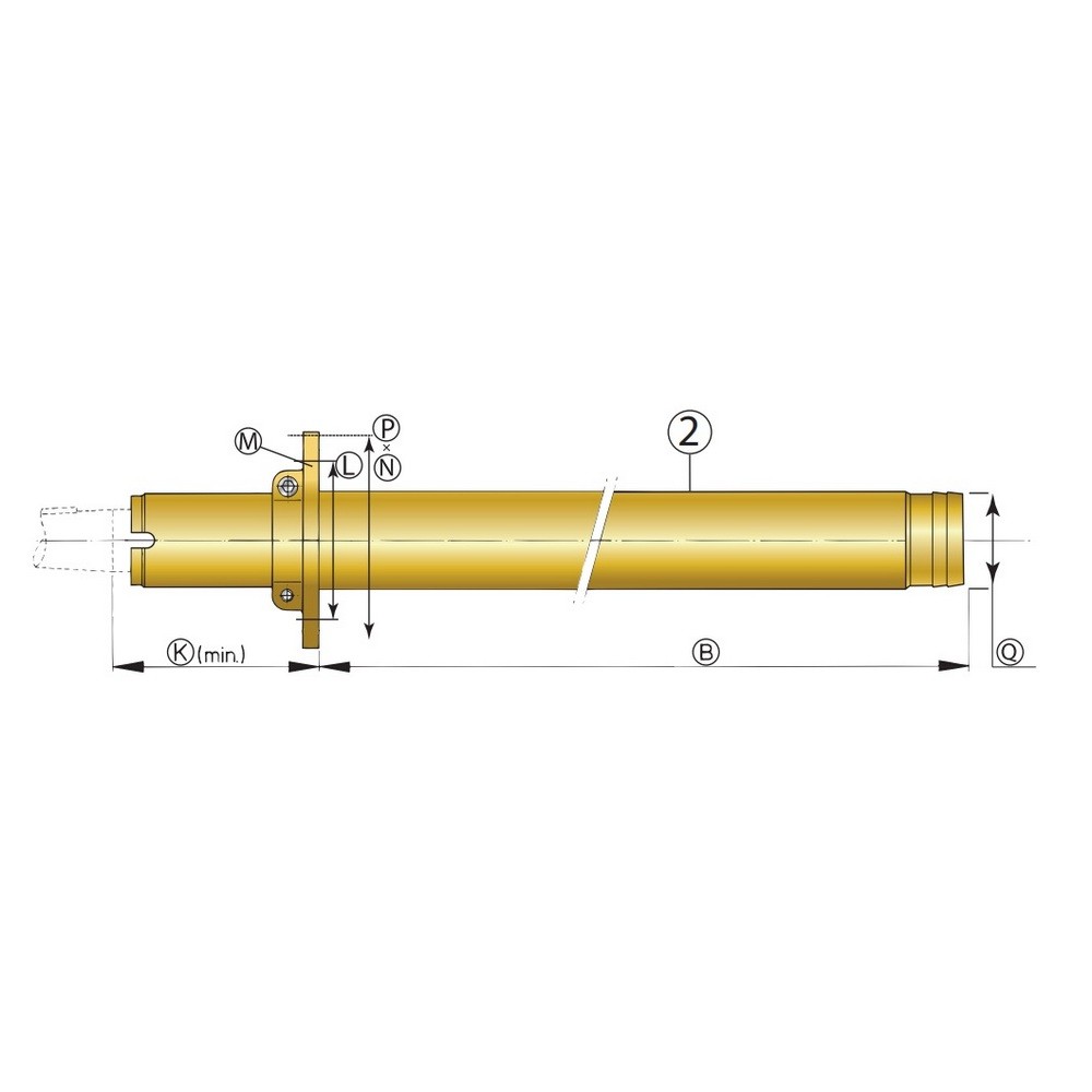 Бронзовая дейдвудная труба Vetus BL30/1500 длина 1500 мм на вал 30 мм