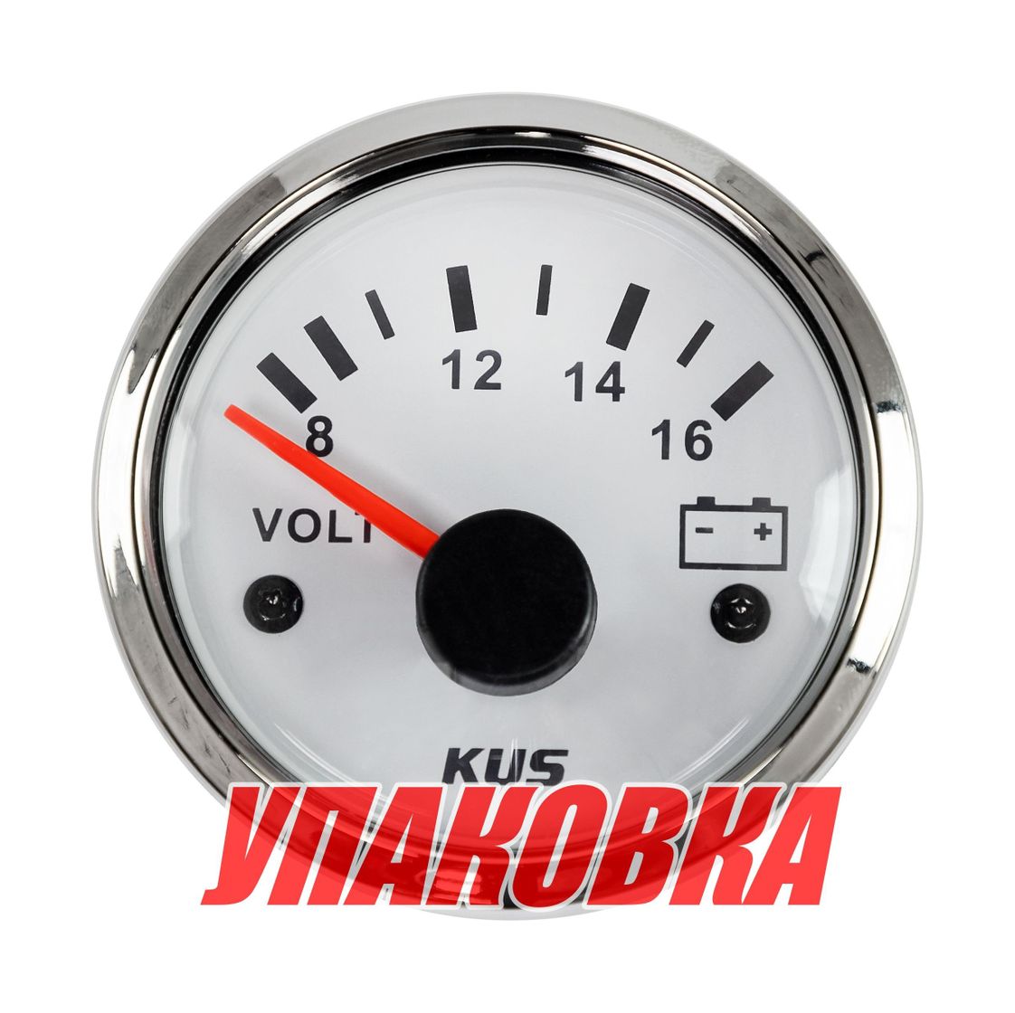 Купить Вольтметр аналоговый 8-16 В, белый циферблат, нержавеющий ободок, д. 52 мм (упаковка из 100 шт.) KUS JMV00273_KY13100_pkg_100 7ft.ru в интернет магазине Семь Футов