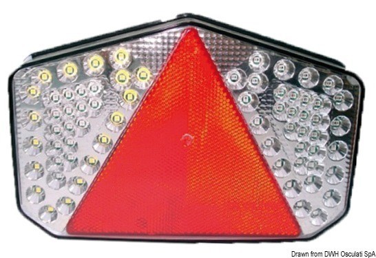 Купить Задний правый фонарь с треугольным светоотражателем 7 функции 222 х 147 мм 12 B, Osculati 02.021.20 7ft.ru в интернет магазине Семь Футов