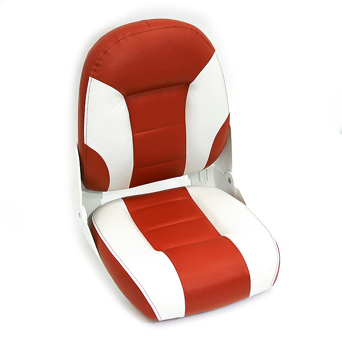 Сиденье мягкое складное Cruistyle III High Back Boat Seat, бело-красное Newstarmarine 75131WR