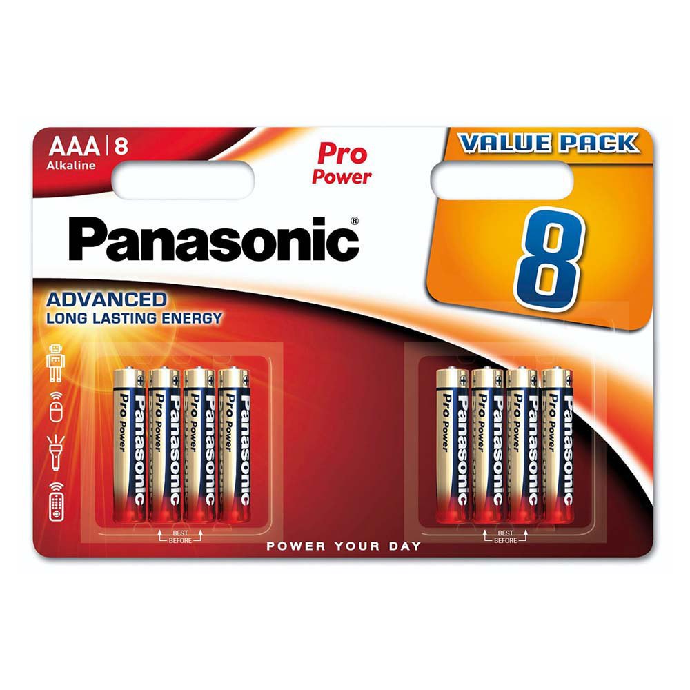 Panasonic 00265949 Pro Power LR 03 Micro Щелочные батареи 8 единицы измерения Серебристый Silver