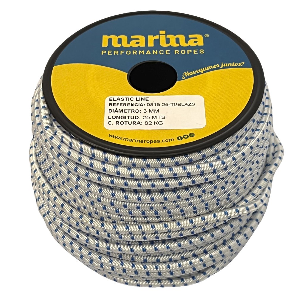 Marina performance ropes 0815.25/BLAZ6 Elastic Line 25 m Веревка Золотистый White/Blue 6 mm 