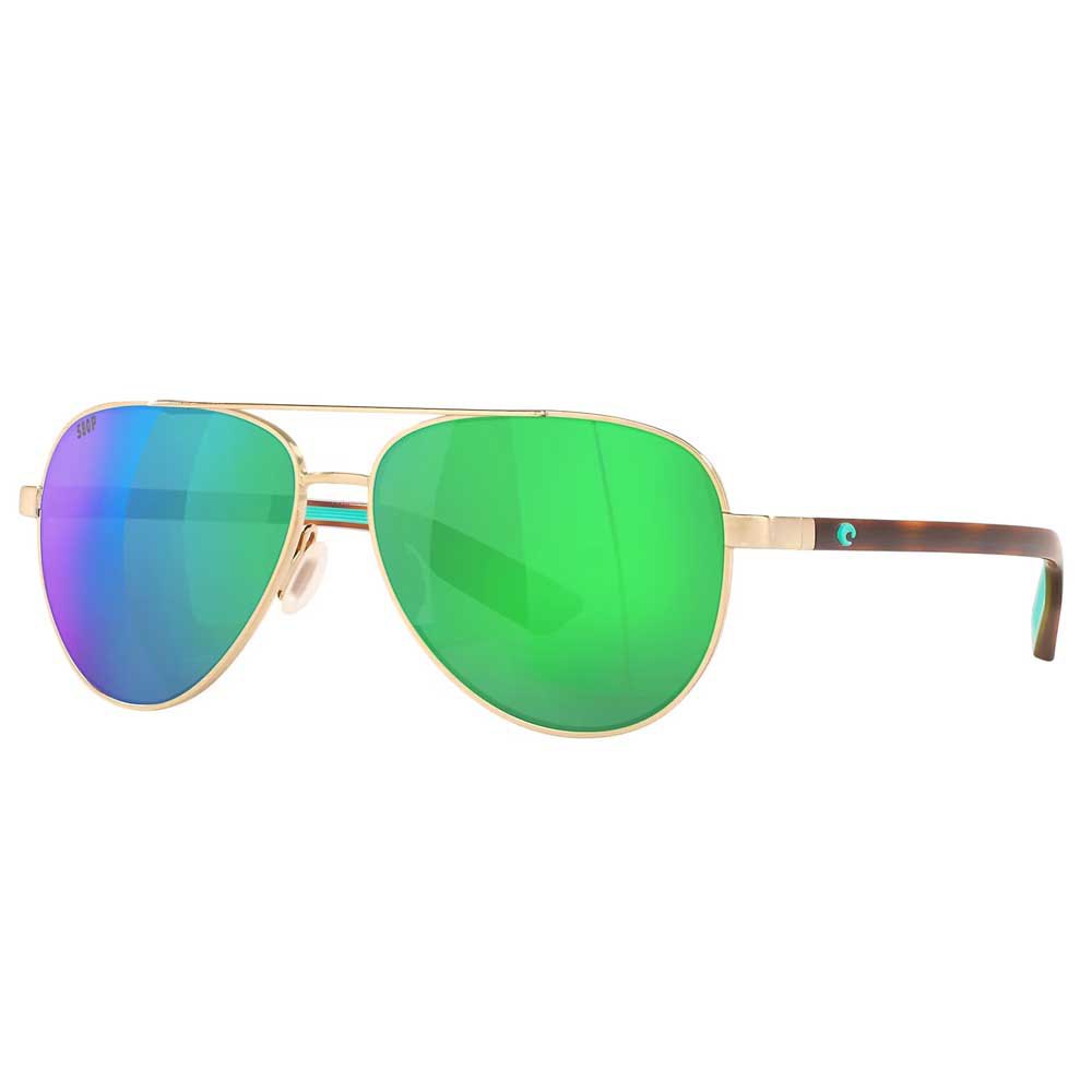 Costa 06S4002-40020157 Зеркальные поляризованные солнцезащитные очки Peli Brushed Gold Green Mirror 580G/CAT2