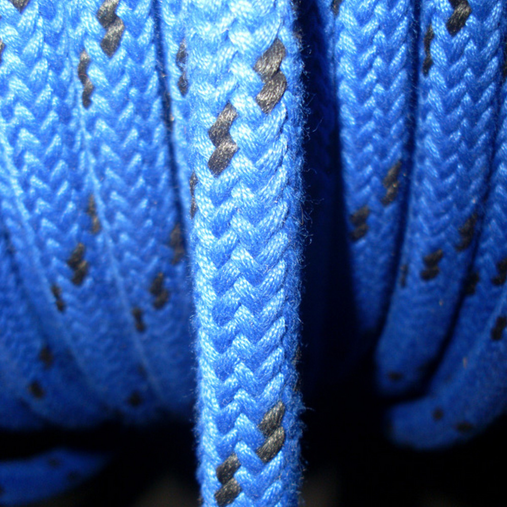 Шкотовый трос двойного плетения с сигнальной прядью Monteisola Corde Genoa DFG12-BL 1м Ø12мм из синего полиэстера
