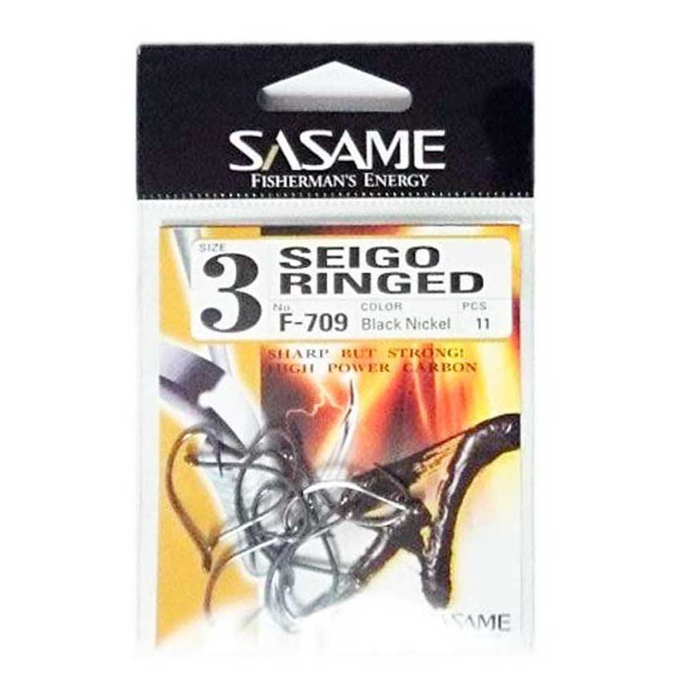 Sasame SSSER3/0 Seigo Ringed Крючки С Одним Глазком Black 3/0
