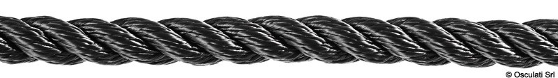Купить Трехпряндный крученый трос из чёрного полиэфира 100 м диаметр 16 мм, Osculati 06.450.16 7ft.ru в интернет магазине Семь Футов