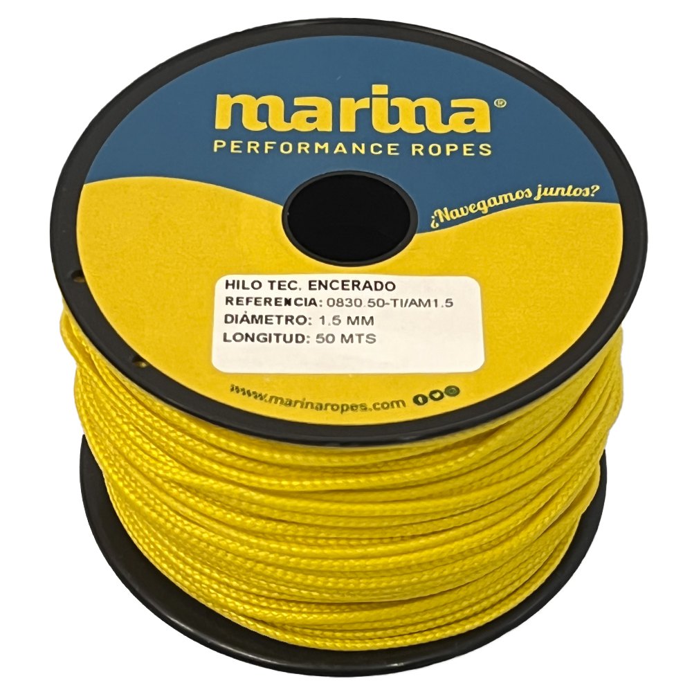 Marina performance ropes 0830.50/AM1 Вощеная техническая нить 50 m Плетеная веревка Золотистый Yellow 1 mm 