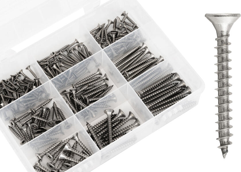 Купить V4A Screw Set / Chipboard Screws / 210-piece 30855-bvs 7ft.ru в интернет магазине Семь Футов