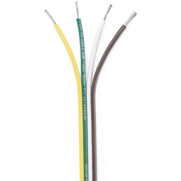 Ancor 639-154510 Marine Grade Специальный плоский ленточный кабель 16/4 30.4 m Многоцветный Brown / Green / White / Yellow