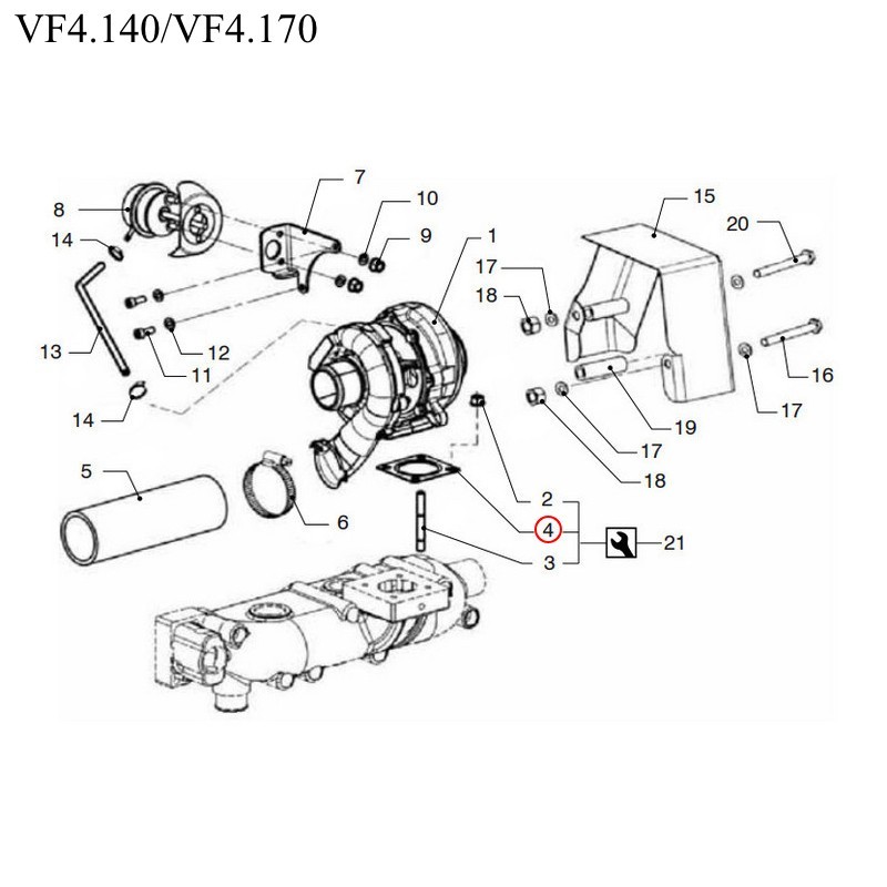 Прокладка Vetus VFP01280 для двигателей VF4.140/VF4.170/VF5.220/VF5.250
