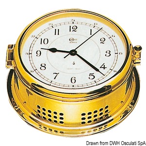 Часы-иллюминатор кварцевые Barigo Skipper 180мм Ø150 из полированной латуни, Osculati 28.361.03