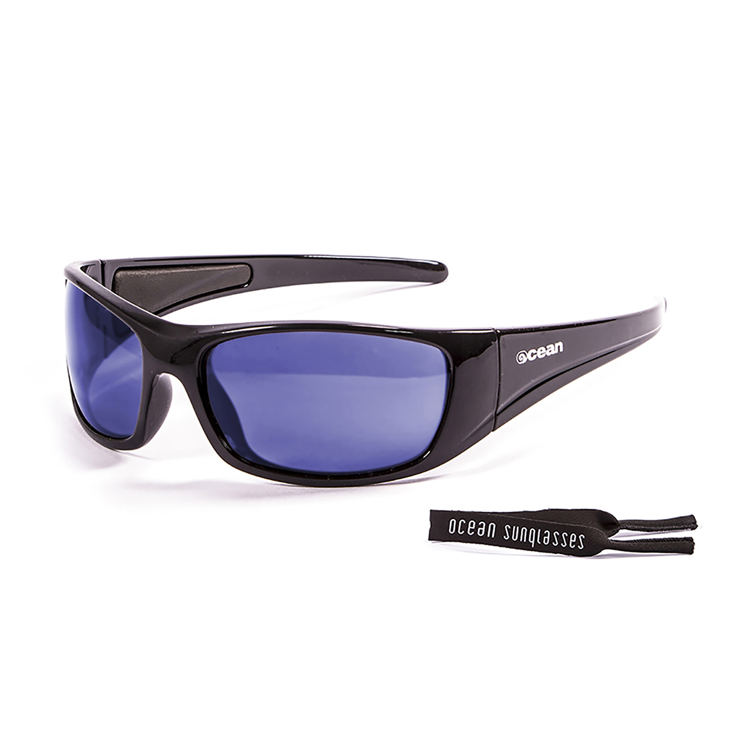 Спортивные очки Ocean Bermuda Черные/Зеркально-синие линзы