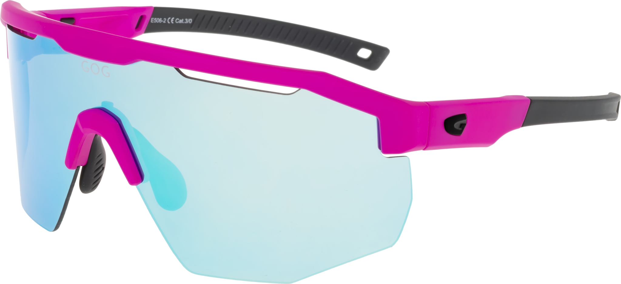 Купить Спортивные очки GOG Argo / Matt Neon Pink-Black / White-Blue Lens, e506-2 7ft.ru в интернет магазине Семь Футов