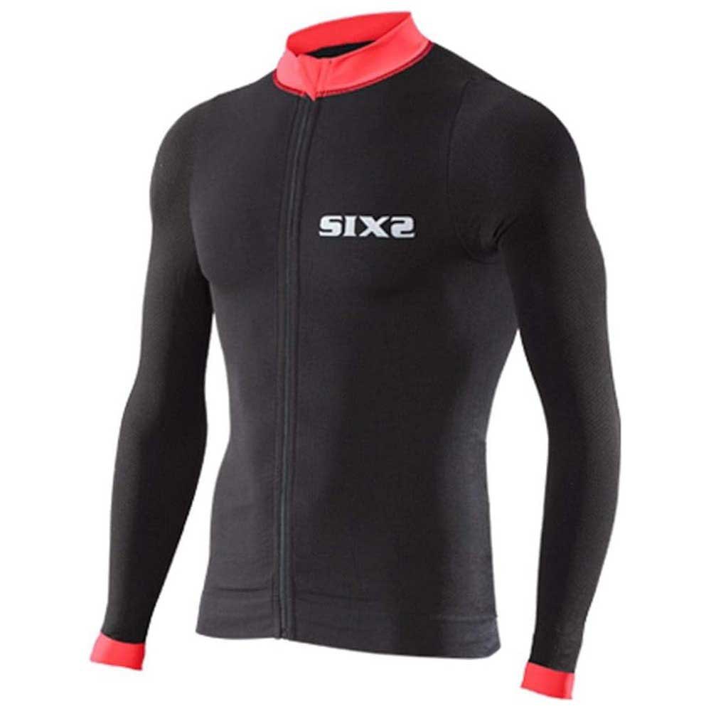 Sixs ABIK4S-SROFI Компрессионная футболка с длинным рукавом BIKE4 STRIPES Черный Black/Red S