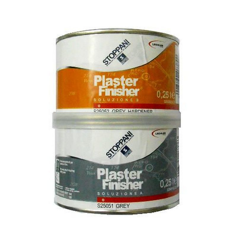 Шпатлёвка двухкомпонентная финишная серая Stoppani Plaster Finisher Grey KIT S25054L0.5 500 мл компоненты A + B
