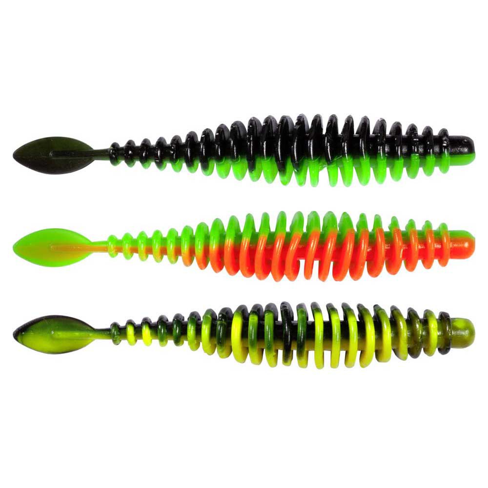 Magic trout 3279206 T-Worm P-Tail 65 Mm 1g Многоцветный Cheese / Neon Green